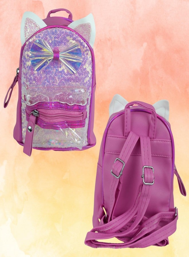 LYF5STAR Red Rose Glitter Cat Ears Backpack - Cute Kids Backpack with Bow - Image 3