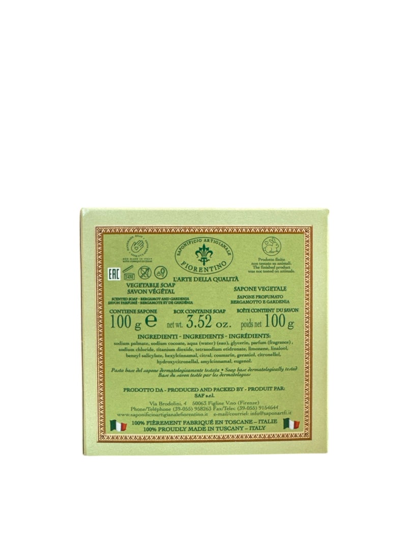 SAPONIFICIO ARTIGIANALE FIORENTINO Bergamot and Gardenia Soap (100g) - Image 4