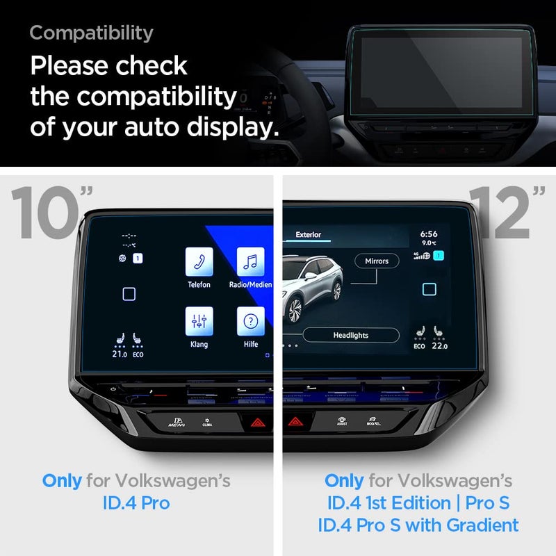 Spigen Tempered Glass Screen Protector [GlasTR EZ FIT] designed for designed for Volkswagen ID.4 Pro S (2021/2022/2023) 12 inch Dashboard Touchscreen - Matte/Anti Fingerprint - Image 2