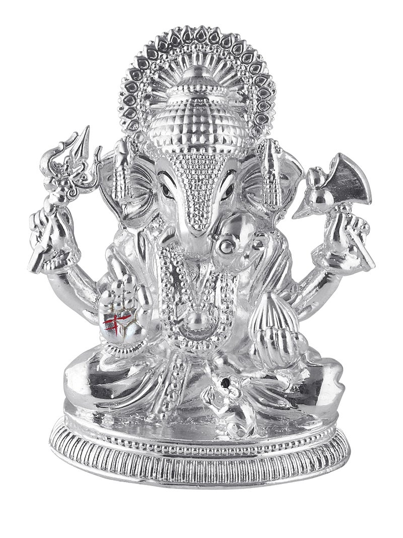 PRD CARATCAFE Silver 999 Dagdusheth Ganesh Statue, 25+ GMS Silver God Murti for Home Pooja - Image 5