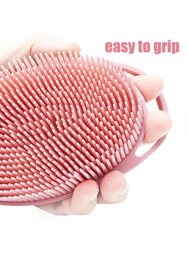MR LION Silicone Body Brush, Exfoliating Body Scrubber, Silicone Body Scrubber Loofah, Silicone Bath Brush, Soft Exfoliating Body Bath Shower Scrubber Brush for Kids and Adults All Kinds of Skin (Pink) - Image 3