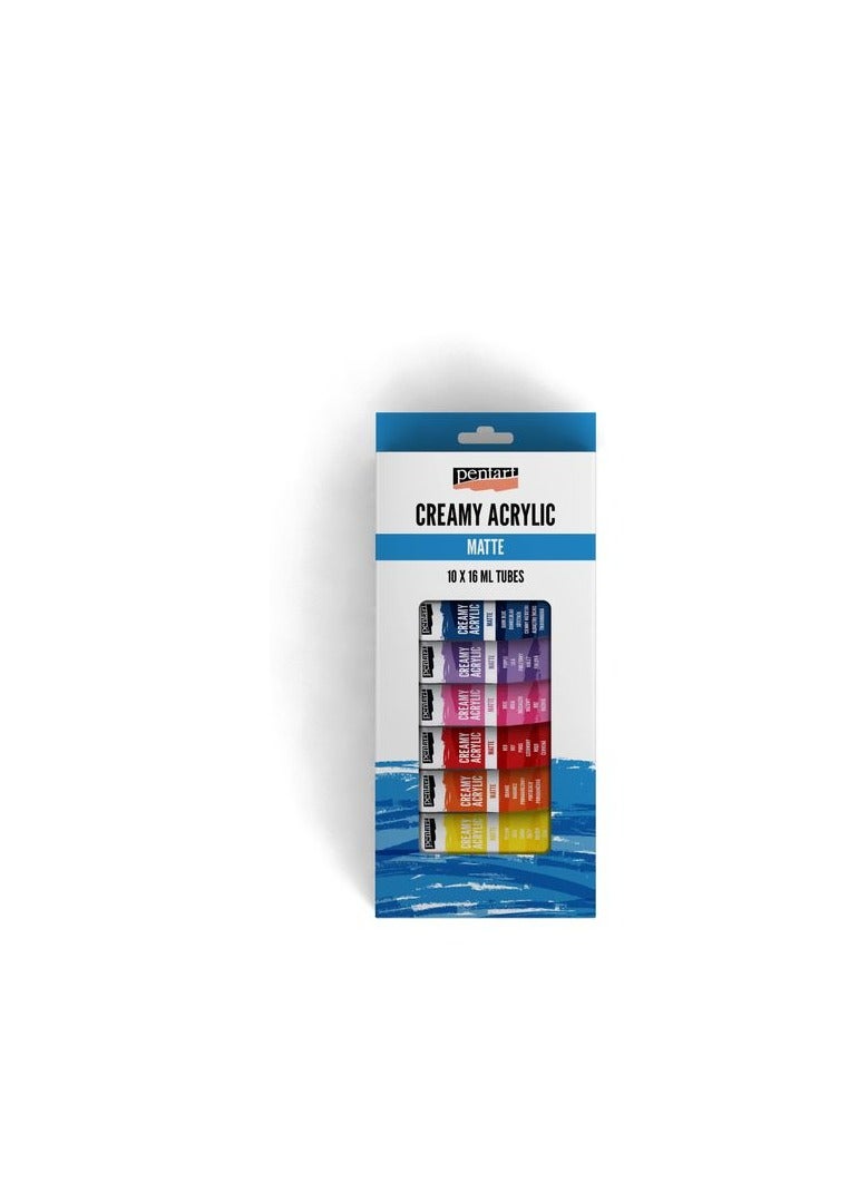 Pentart Creamy Acrylic Paint Matte set 10 colors x 16 ml / tube