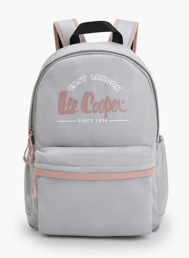 Logo Print Backpack With Front Pocket