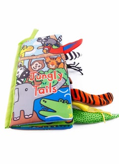 Y&D Baby Soft Books, Bath Cloth Book, First Year 3D Animals Tails Crinkle Sensory Touch and Feel Book Fabric Activity  - Image 1