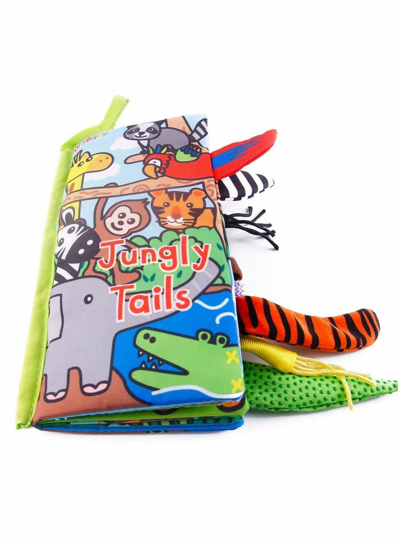 Y&D Baby Soft Books, Bath Cloth Book, First Year 3D Animals Tails Crinkle Sensory Touch and Feel Book Fabric Activity  - Image 1