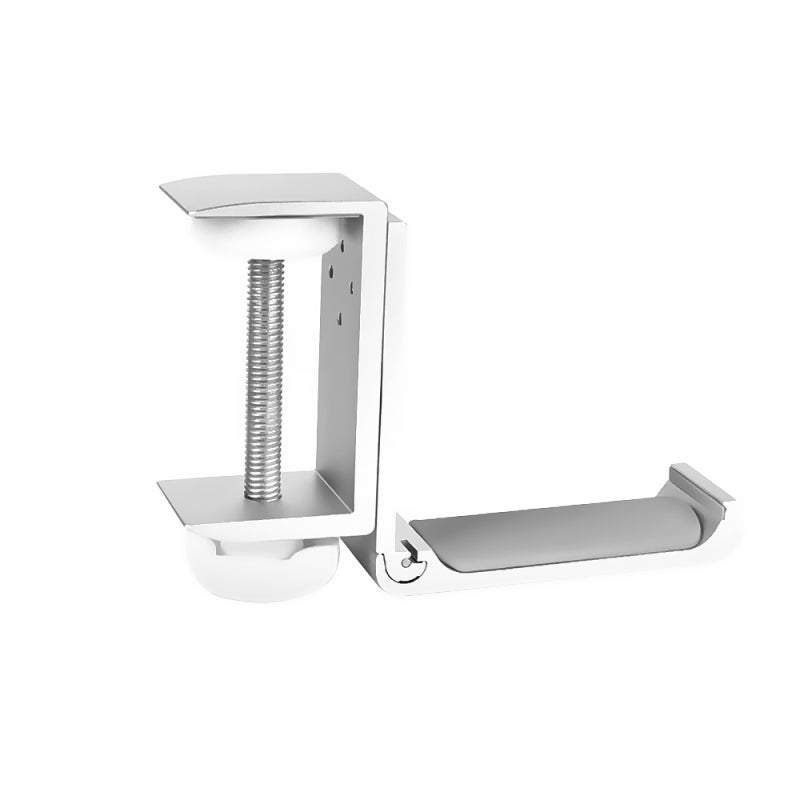 Universal Headphone Holder: Aluminium Alloy Bracket - Foldable Design Soft Silicone Gasket for Desk Wall Organization & Travel Use - Image 1