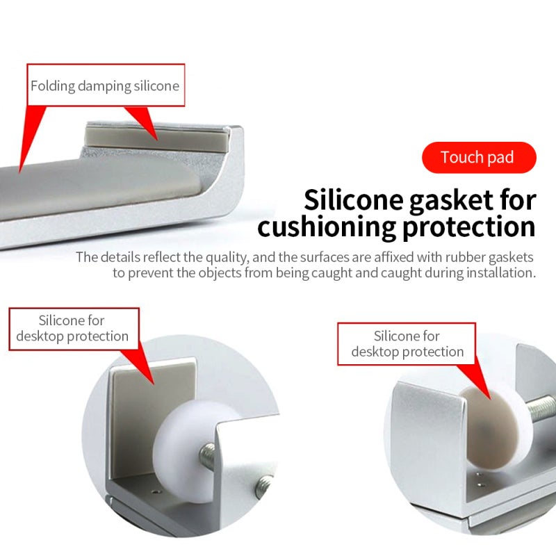 Universal Headphone Holder: Aluminium Alloy Bracket - Foldable Design Soft Silicone Gasket for Desk Wall Organization & Travel Use - Image 4