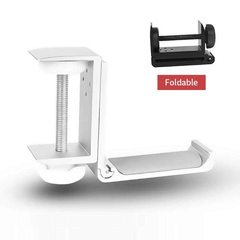 Universal Headphone Holder: Aluminium Alloy Bracket - Foldable Design Soft Silicone Gasket for Desk Wall Organization & Travel Use - Image 2