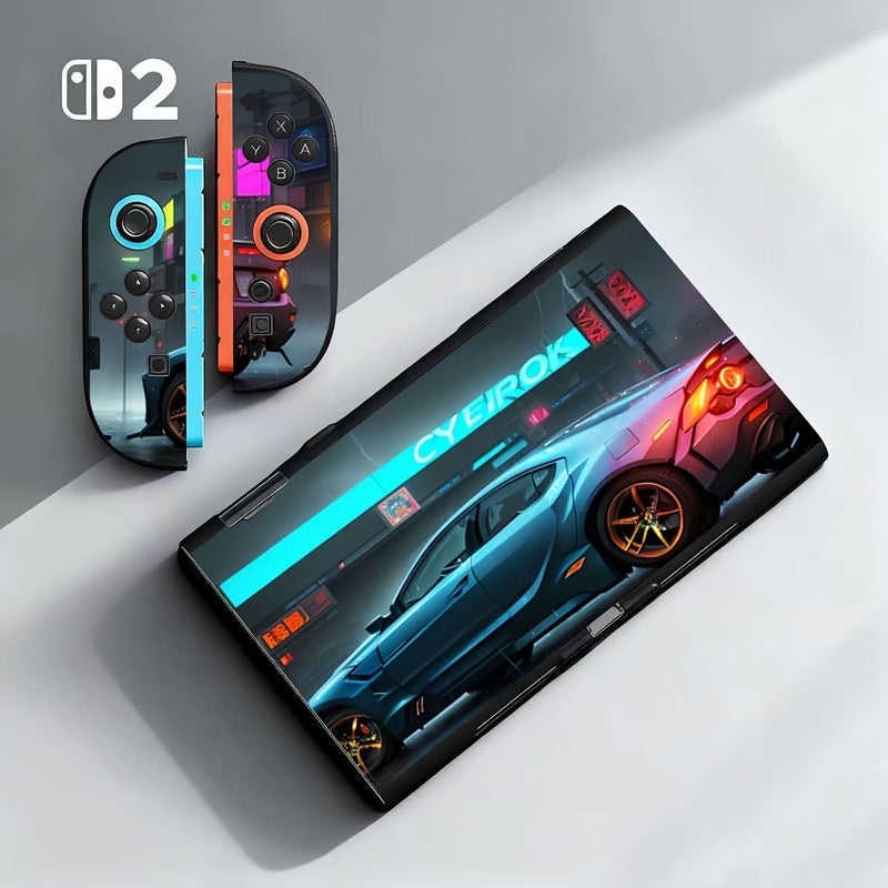 حافظة TPU مقاومة للصدمات لنينتندو سويتش OLED بتصميم سيارة أزرق - Image 5