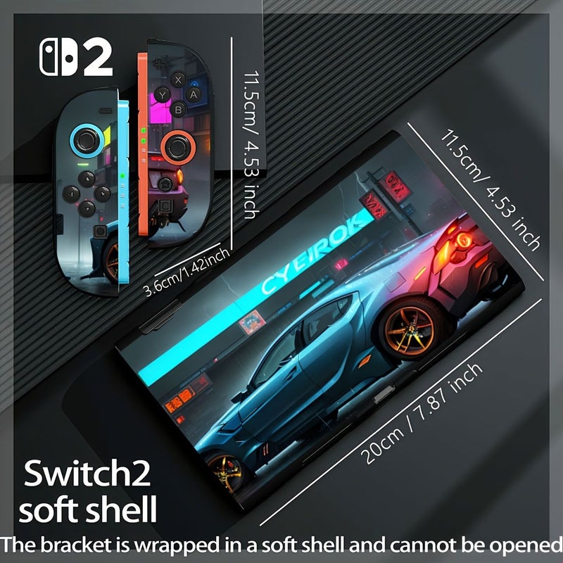 حافظة TPU مقاومة للصدمات لنينتندو سويتش OLED بتصميم سيارة أزرق - Image 4