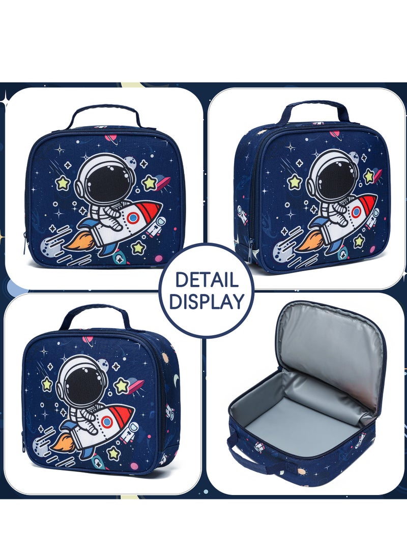 YY-Recheer 3Pcs Kids Trolley Schoolbag with Lunch Bag and Pencil Case, Boys Game Astronaut Pattern Backpack for Students - Image 5