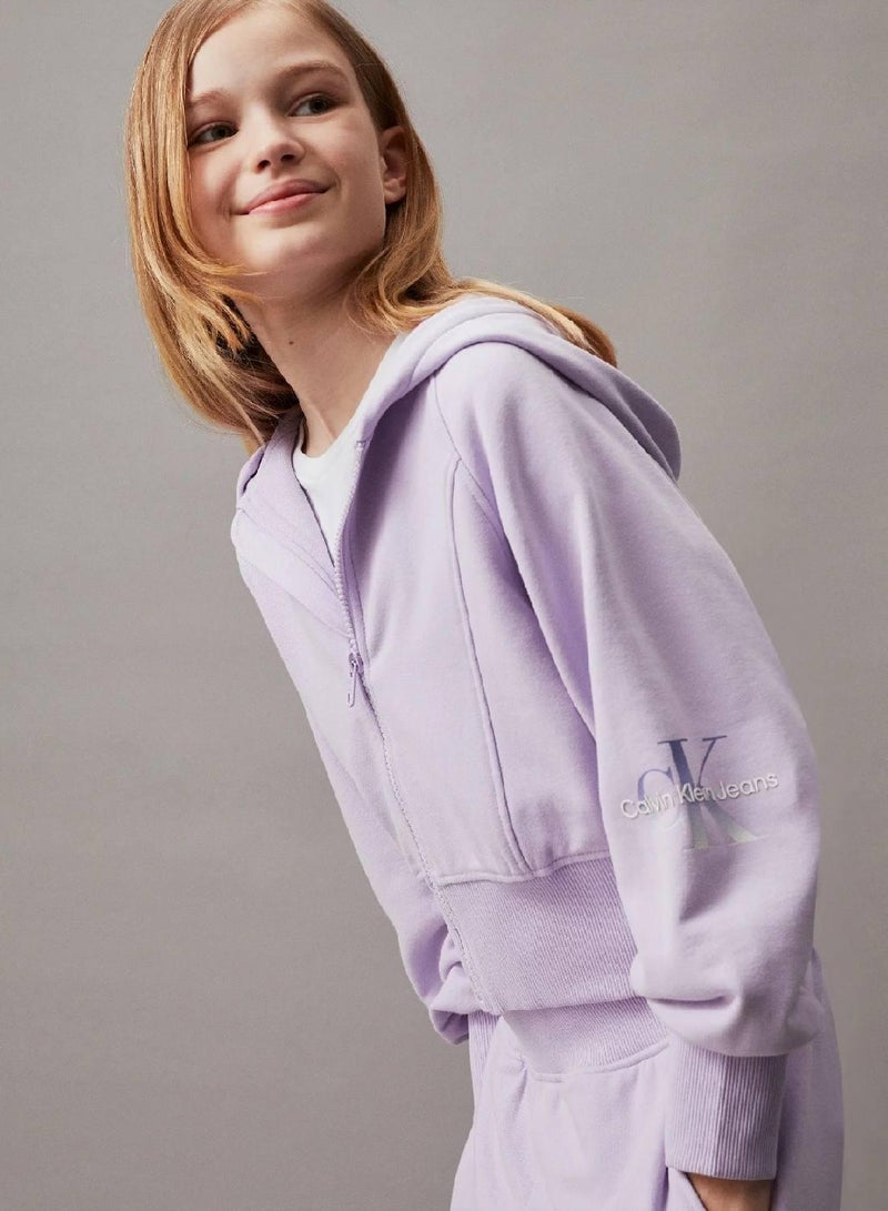 Calvin Klein Jeans Boxy Terry Zip Up Hoodie - Image 1