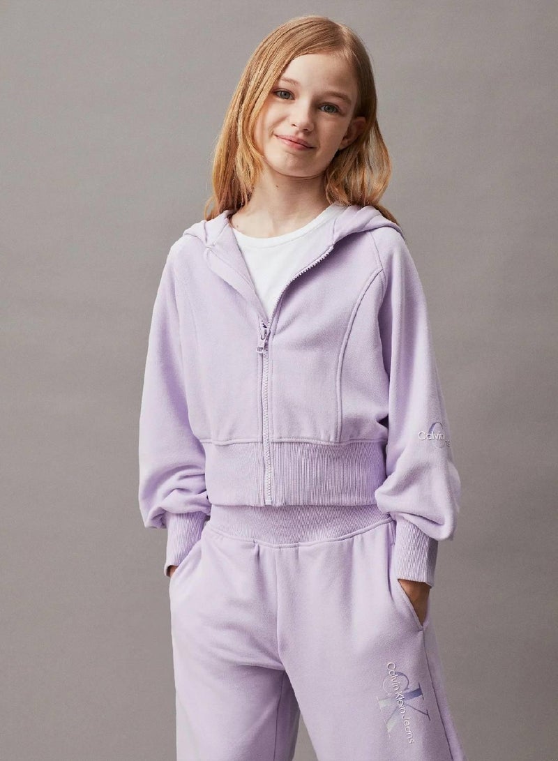 Calvin Klein Jeans Boxy Terry Zip Up Hoodie - Image 3
