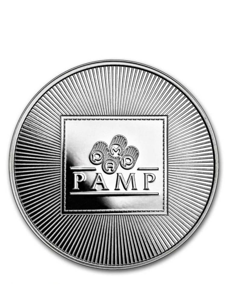 PAMP Silver Minted Round Bar weighing 1oz (31.1g) - Image 1