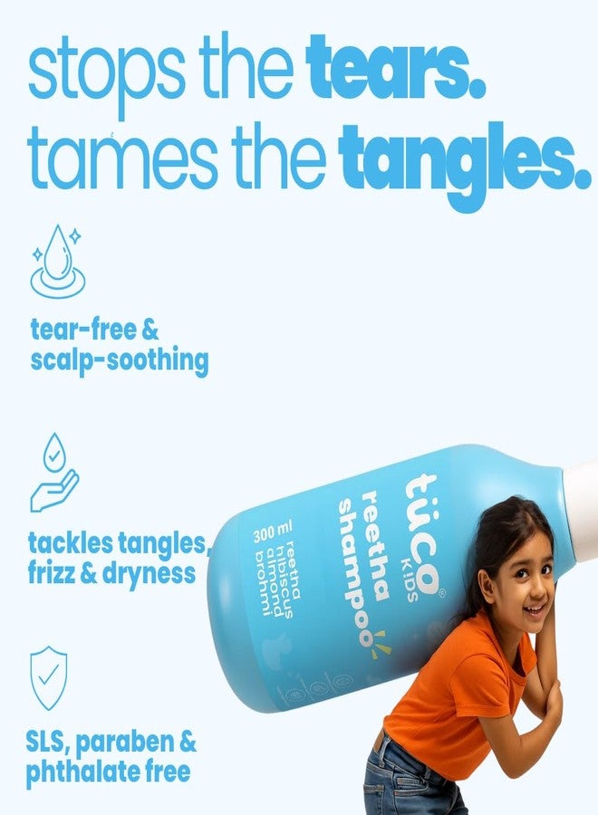 Tuco® Kids Mild Shampoo With Soapnut, Almond, Henna, Pomegranate | Ages 2-5, 4-10, 10-15, 5-10 Years | Paraben, SLS & Sulphate Free | pH 5.5, Vegan & Tear Free | 300 ml (Pack of 2) | - Image 2