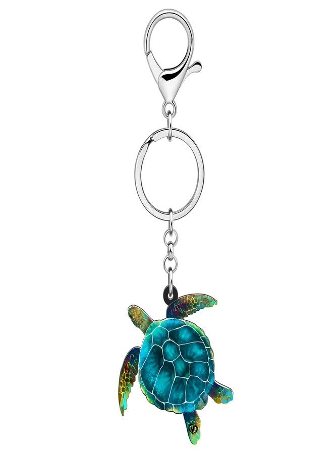 DALANE Acrylic Ocean Animals Keychains Shark Crab Whale Turtle Car Key Ring Gifts for Women Girls Kids Purse Charms Decor (Green) - Image 4