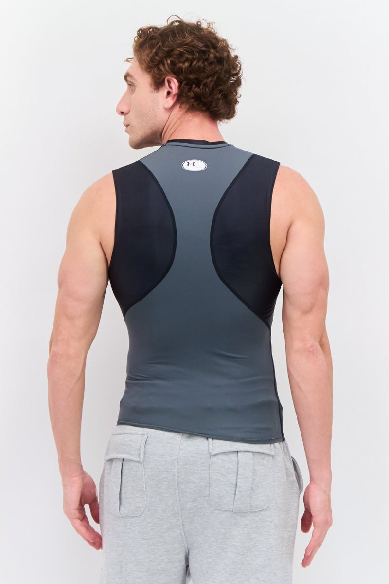 UNDER ARMOUR تي شيرت رياضي بلا أكمام للرجال، أسود - Image 4