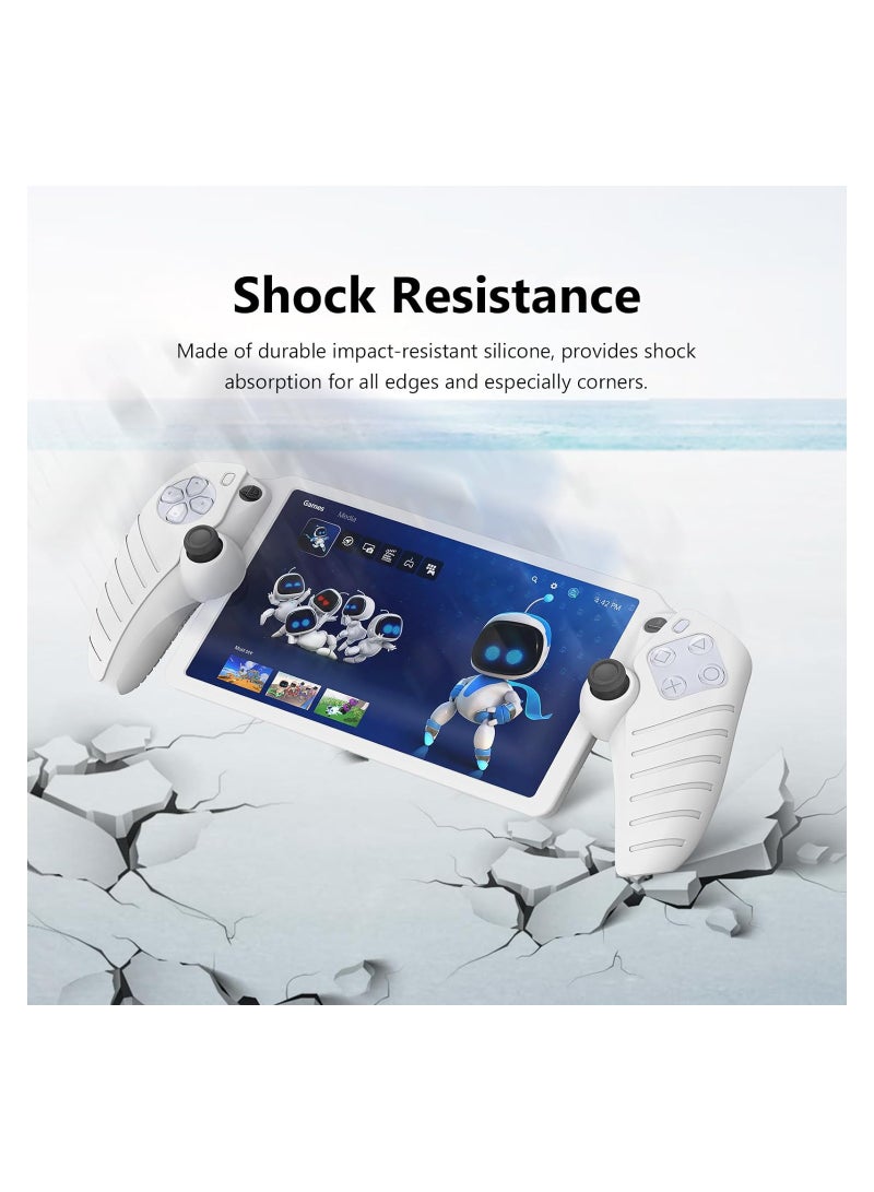 Excefore Protective Case for Playstation Portal, Silicone Case Cover All-Around Protection and Non-Slip Thumb Grips Accessories for Playstation Remote Player Playstation Portal Case (White) - Image 4