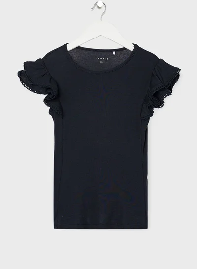 NAME IT Kids Ruffled Sleeve T-Shirt