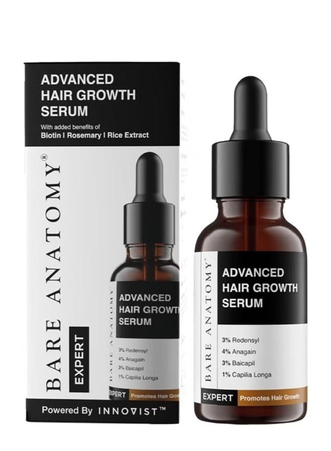بار_اناتومي Bare Anatomy Advanced Hair Growth Serum| 3٪ Redensyl - 2x نتائج أفضل من المينوكسيديل | + 4٪ Anagain + 3٪ Baicapil | إكليل الجبل، البيوتين | مصل التحكم في نمو الشعر وتساقط الشعر للنساء والرجال | 30 مل - Image 1