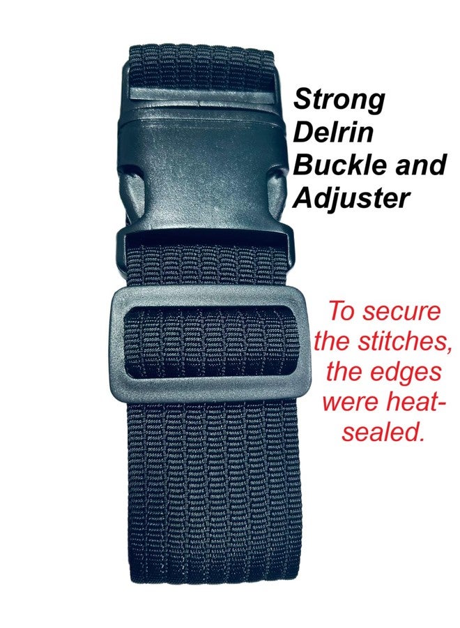 iCONY حزام أمتعة أسود | مصنوع من مواد متينة | حزام سفر قابل للتعديل للحقائب | تصميم أنيق بخطوط | يحمي أغراضك (عبوة من 8 قطع) - Image 3