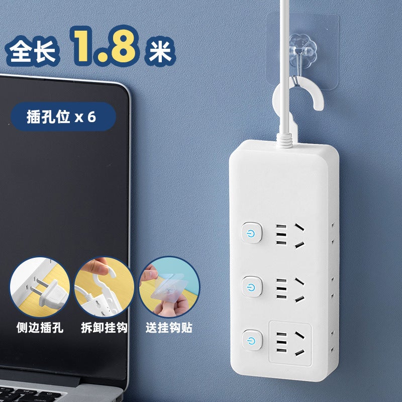 Smart Socket Usb Multi-Function Plug Independent Switch With Edge Plug Long Wire Wiring Board New National Standard Plug - Image 1