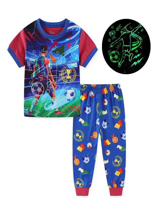 babyqlo Glow Soccer Star in Action Pajama Set