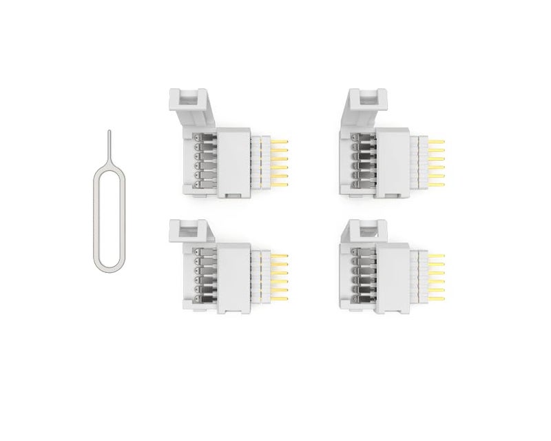 Litcessory 6-Pin to Cut-End Connector for Philips Hue/WiZ Lightstrip (4 Pack, White - STANDARD 6-PIN V3 / WiZ Lightstrip) - Image 4