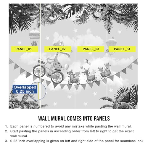 PAPER PLANE DESIGN Cow and Lotus Ethnic Spiritual Wall Mural Wallpaper. Full Wall Coverage. (Ds-05) (6 X 8 FEET, Vinyl-SELF Adhesive) - Image 2