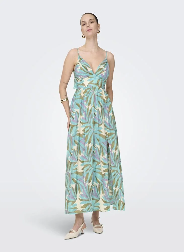 ONLY Tropical Print Maxi Dress