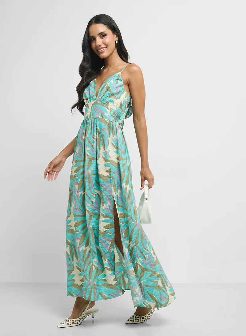 ONLY Tropical Print Maxi Dress
