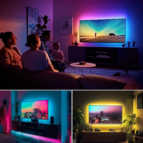 maylit ICRGB TV LED Backlight, 18ft Bluetooth LED Lights for TV 75-85in, USB Powered TV Lights Kit with Remote and App Control, Music Sync Color Change with TV Sound, Bias Lighting for HDTV Room Decor - Image 2