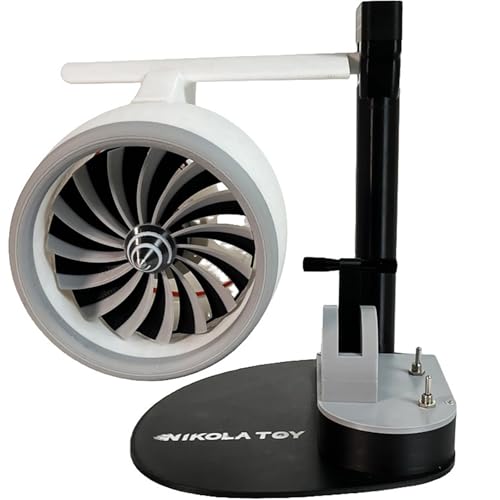 Yoqanr Jet Engine Fan Aircraft Turbofan Turbojet Model Kit 3D Printing Turbojet Desktop Fan Engine Creative Fan Aerospace Mechanical Science Model Speed Push Rod Equipped with Humidifying Spray - Image 5