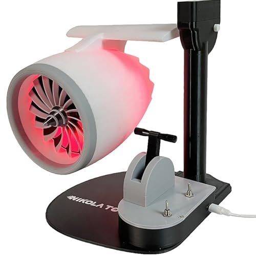 Yoqanr Jet Engine Fan Aircraft Turbofan Turbojet Model Kit 3D Printing Turbojet Desktop Fan Engine Creative Fan Aerospace Mechanical Science Model Speed Push Rod Equipped with Humidifying Spray - Image 1