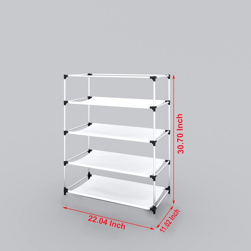 Whitecloud TRANSFORMING HOMES Whitecloud TRANSFORMING HOMES Collapsible Portable Foldable Wardrobe Storage Shelves Organizer for Clothes Racks Fabric Almirah Non Rustable Iron Storage Unit 4 Layer Maroon  - Image 4