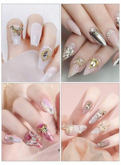 EBANKU 48 Pcs 3D Nails Art Rhinestones Luxury Shiny Nail Diamonds Rhinestones Metal Nail Jewels For Alloy Nail Decorations 