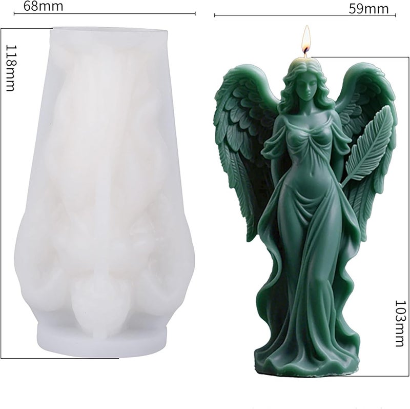 BdelrinQue Candle Mould Silicone, Candle Mould, Angel Wing Candle Making Kit for Adults, Christmas Candle Moulds, Cylinder Shape for DIY Handmade Candles, Soap Making, Dessert Decorations - Image 2