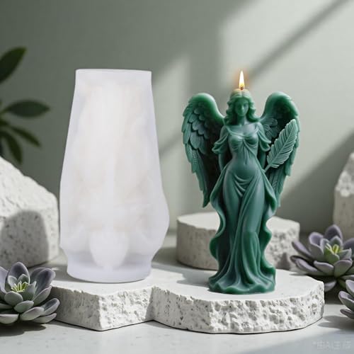 BdelrinQue Candle Mould Silicone, Candle Mould, Angel Wing Candle Making Kit for Adults, Christmas Candle Moulds, Cylinder Shape for DIY Handmade Candles, Soap Making, Dessert Decorations - Image 3