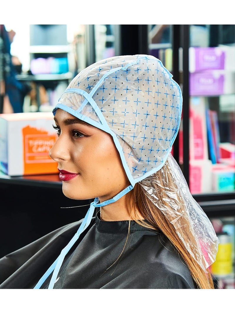 Colortrak Colortrak 12 Disposable Hair Dyeing Caps with 1 Needle Kit for Tipping, Color and Highlighting, Lined Cap with Neck Protector Minimizes Color Bleeding, Pull-Out Visor Protects Face, Flap Protects Skin - Image 3