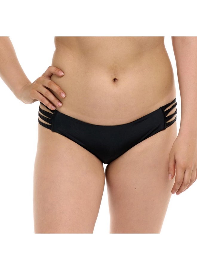 Body Glove - Body Glove Women's Standard Ruby Solid Bikini Bottom Swimsuit, Smoothies Black, Small - Image 1