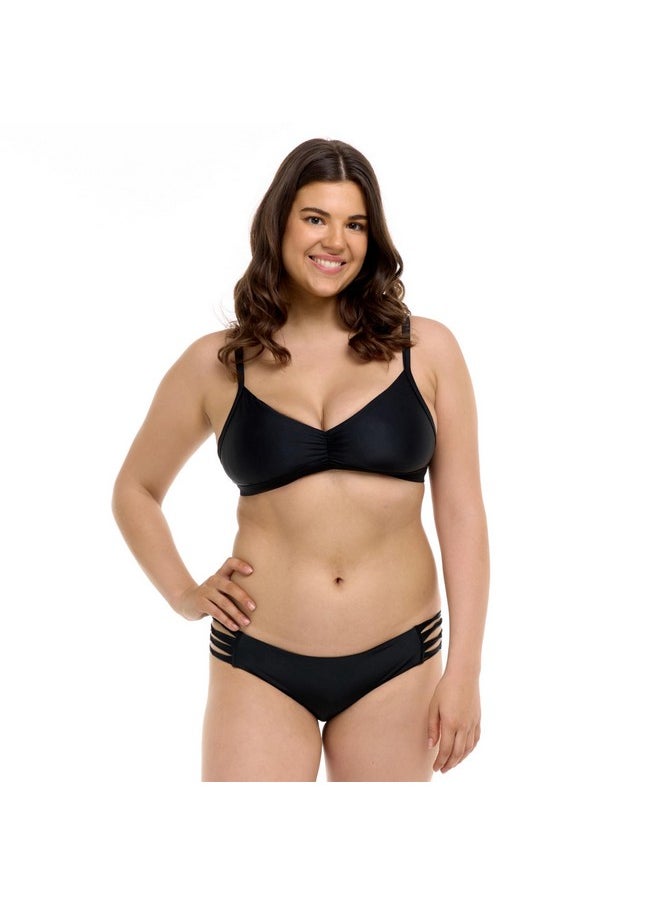 Body Glove - Body Glove Women's Standard Ruby Solid Bikini Bottom Swimsuit, Smoothies Black, Small - Image 1