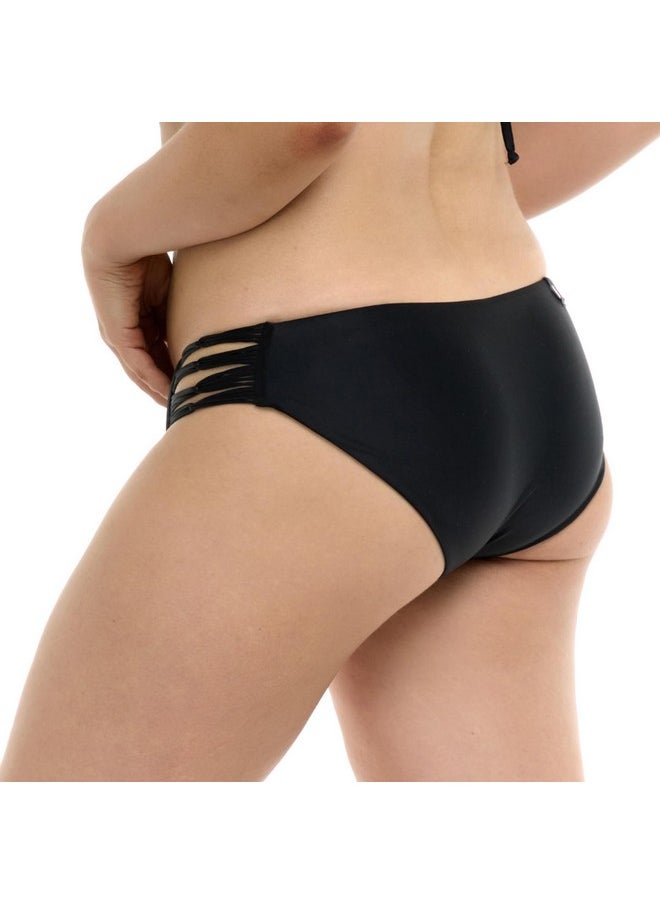 Body Glove - Body Glove Women's Standard Ruby Solid Bikini Bottom Swimsuit, Smoothies Black, Small - Image 1
