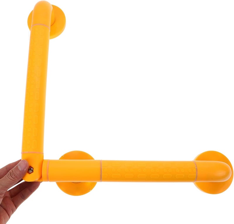 CHILDWEET Bathroom Grab Handle and Toilet Safety Handrail 38x38 Cm Yellow Stainless Steel Non-Slip Wall-Mounted Support Bar for Shower and Bathing Aid for Disabled and Elderly - Image 4