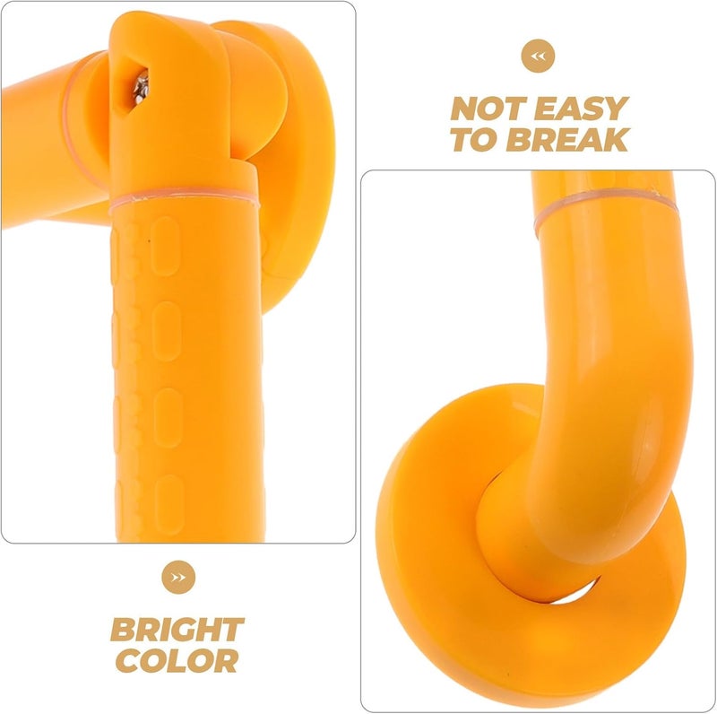 CHILDWEET Bathroom Grab Handle and Toilet Safety Handrail 38x38 Cm Yellow Stainless Steel Non-Slip Wall-Mounted Support Bar for Shower and Bathing Aid for Disabled and Elderly - Image 3