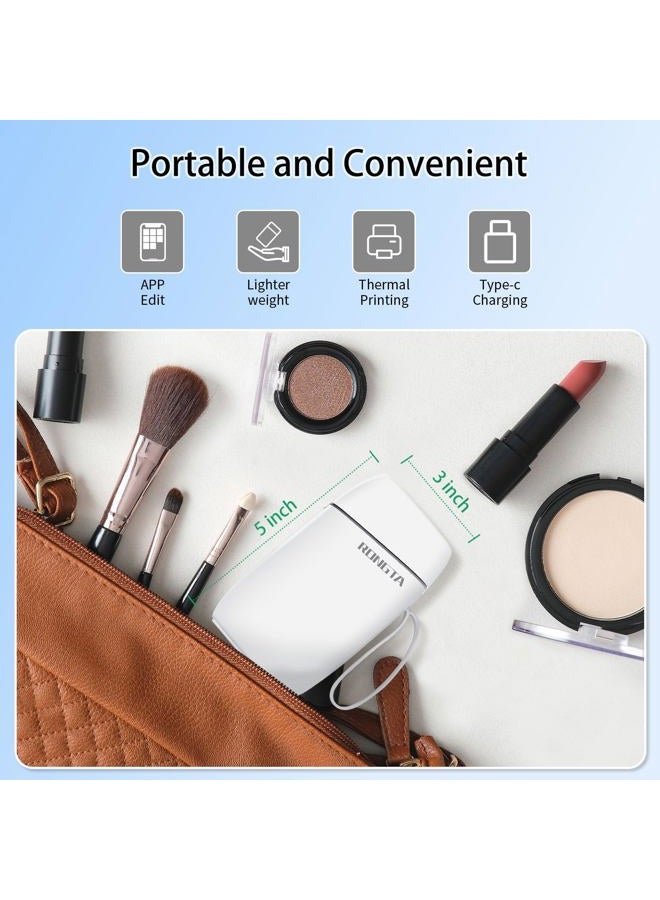 rongta Label Maker Machine with Tape, Portable Bluetooth Mini Label Printer Wireless Thermal Handheld Sticker Makers Mini Label Makers with Multiple Templates for Organizing Office Home School(White) - Image 5