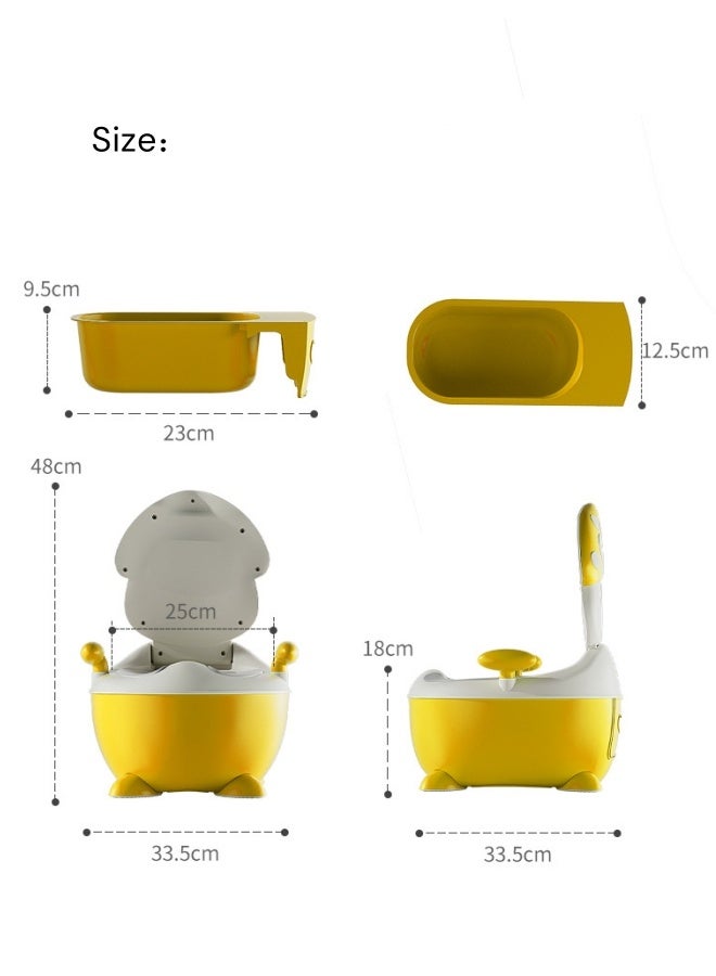 الدليبن مرحاض للأطفال، مقعد مرحاض للأطفال، مرحاض للأطفال مقاوم للرذاذ، مقعد تدريب على استخدام المرحاض للطفل، تدريب الطفل في مرحلة مبكرة من الحياة، كرسي مرحاض لطيف مع وعاء قابل للفصل للطفل، مقعد بلاستيكي للتدريب على استخدام المرحاض (أصفر) - Image 2