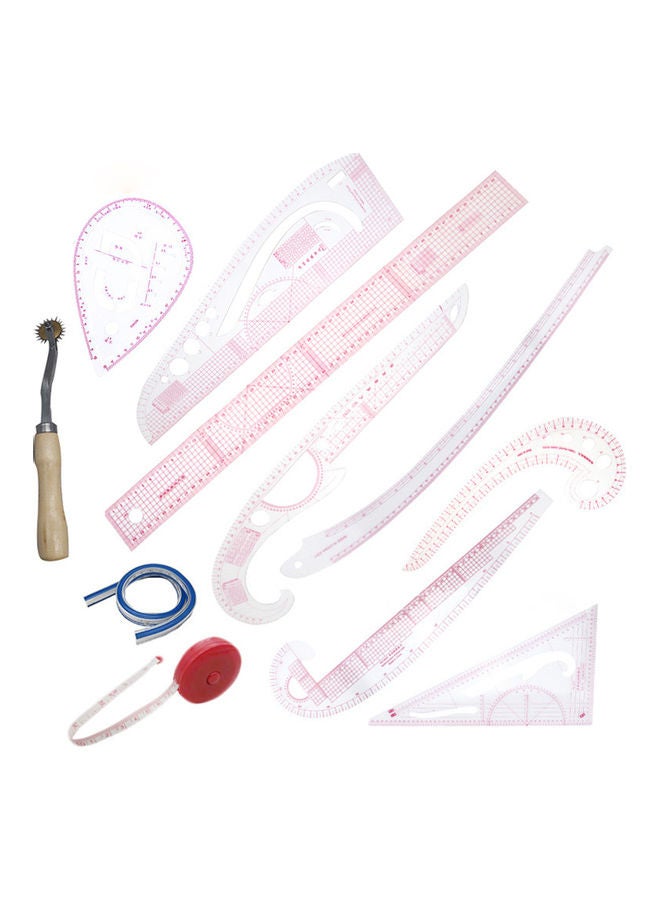 Loquat 11-Piece French Metric Ruler Set Multicolour - Image 1