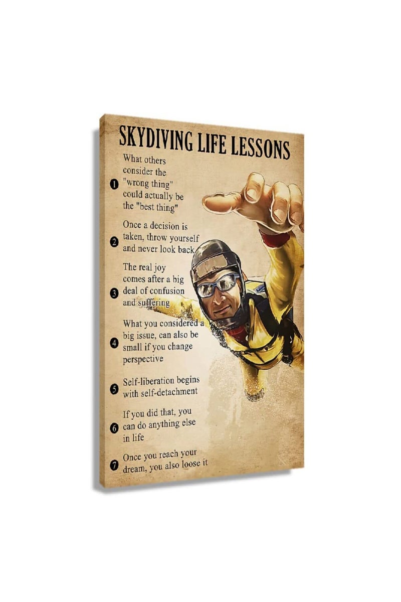 Busmko Skydiving Life Lessons Motivational Wall Art - Image 1
