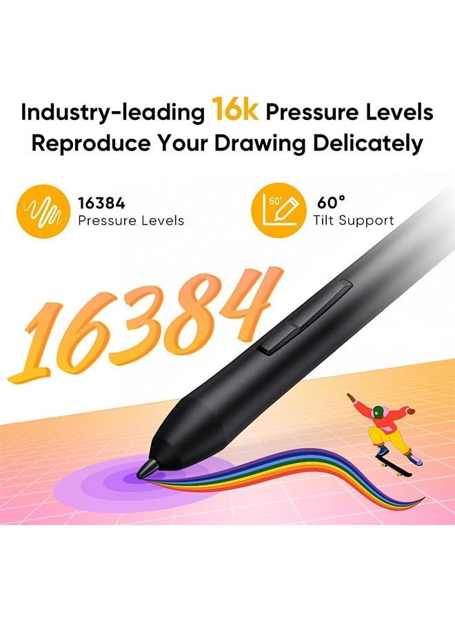إكس بي بن لوحة رسم XPPen Deco 640 بمستويات ضغط 16000، بمساحة رسم 16×9 سم، مع 8 أزرار و60 درجة ميل، متوافقة مع ألعاب OSU وAndroid وWindows وMac - Image 2