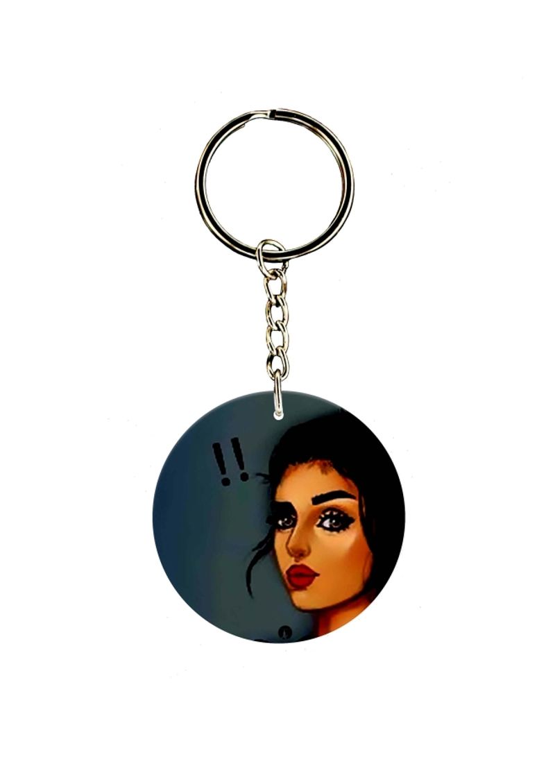 Girl Printed Dual Sided Keychain